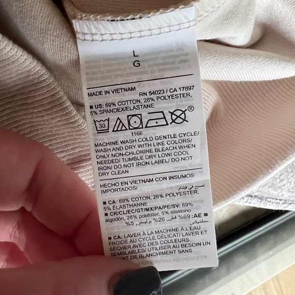 Old Navy Light Cream Half Zip Large Pullover Sweatshirt - Picture 2 of 12